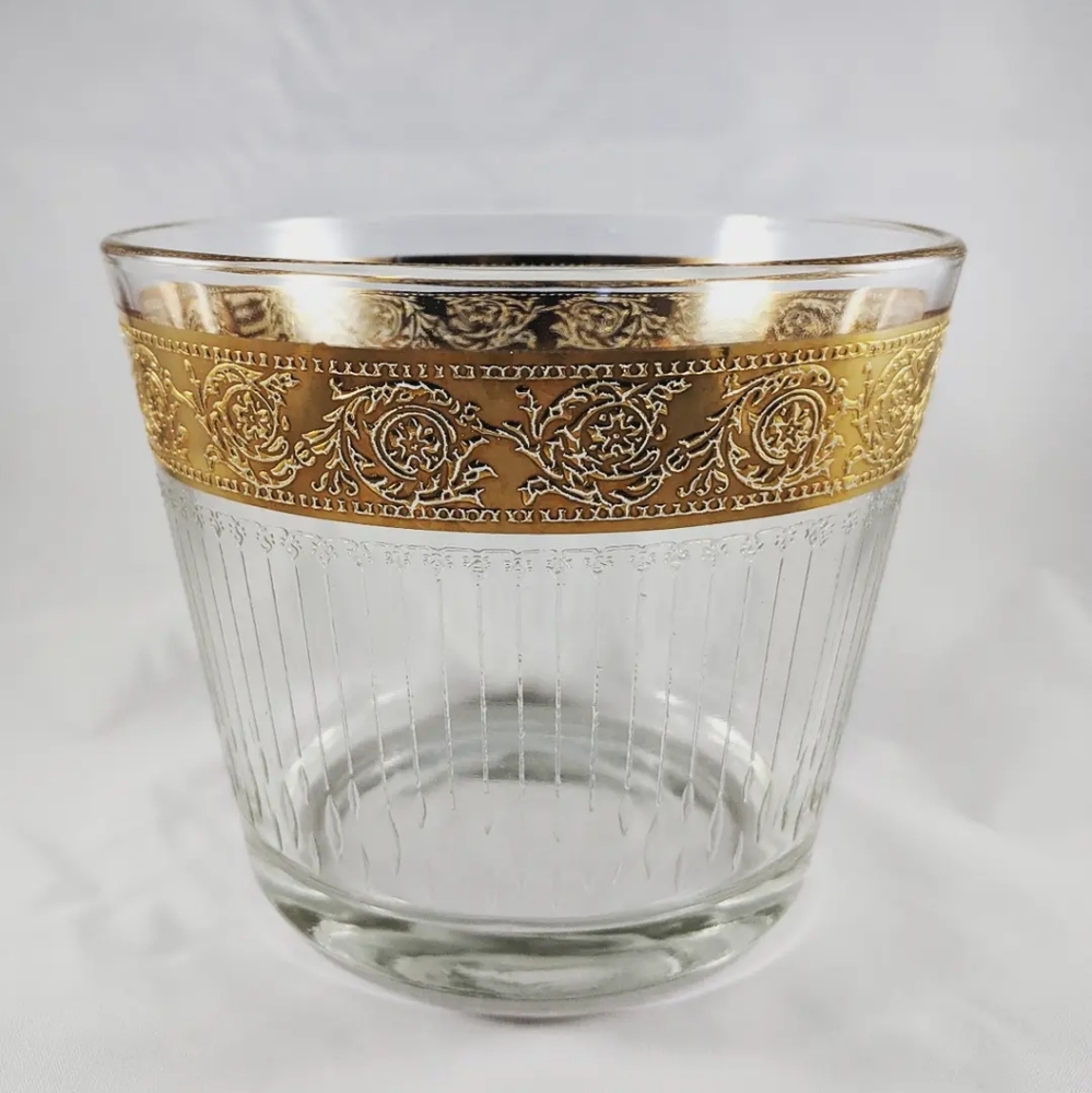 Gold MCM embossed ice bucket